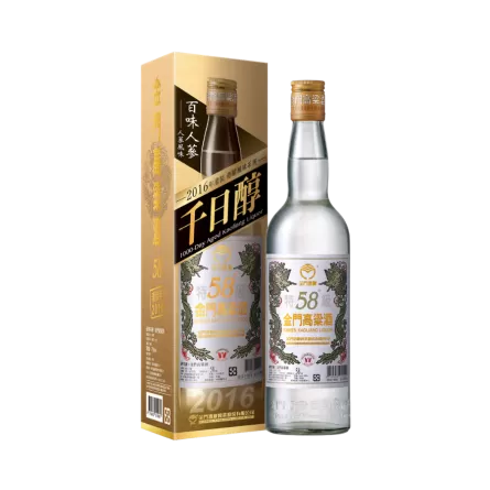 Rượu Cao Lương Kim Môn Nhân Sâm/ Kinmen Kaoliang Liquor 1000 Day Aged/ 金門高粱 58度 千日醇 百味人蔘風味 2016