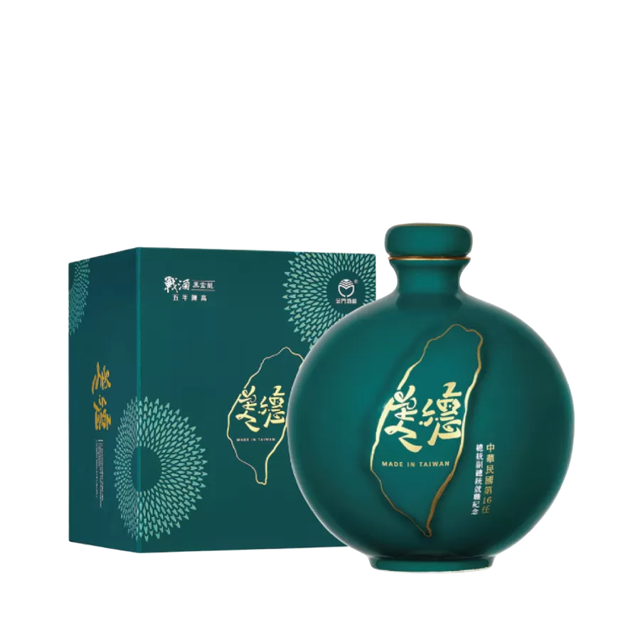 Rượu Cao Lương Kim Môn Bản Kỷ Niệm/ Kinmen Kaoliang War Wine Black Dragon 5 Year Old/ 金門高粱 戰酒黑金龍5年陳高 美德就職紀念酒