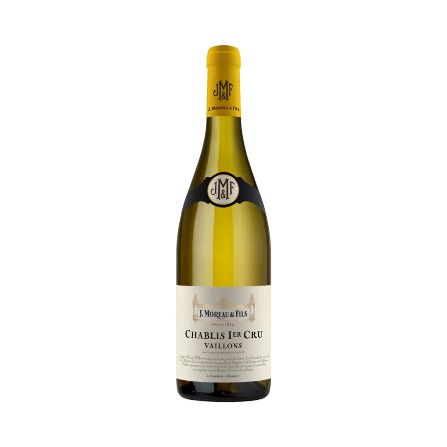 Rượu Vang Trắng Pháp J.Moreau & Fils Chablis 1er Cru Vaillons 2022