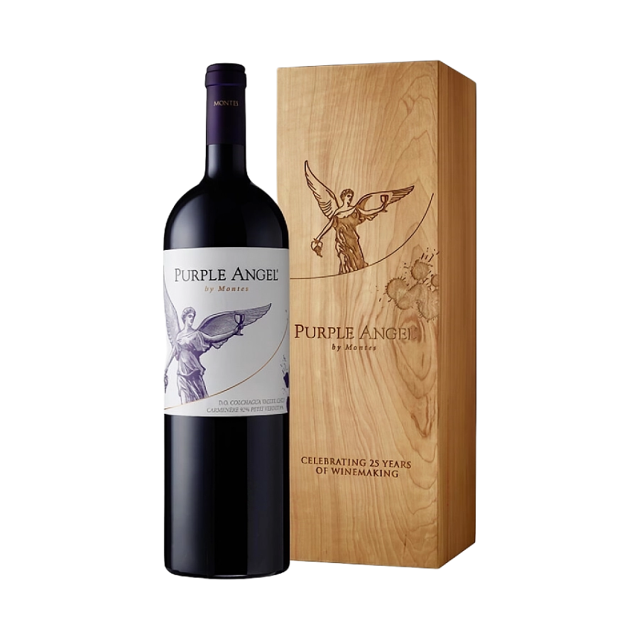 Rượu Vang Đỏ Chile Montes Purple Angel 1500ml Single Wooden Box