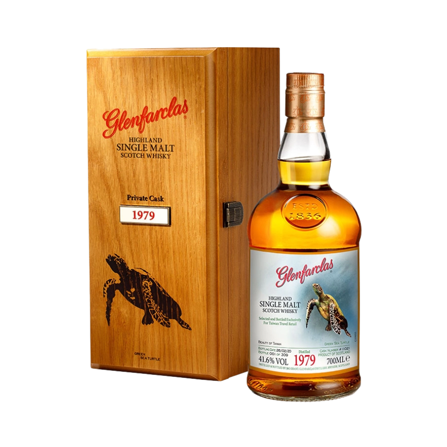 Rượu Whisky Glenfarclas Green Sea Turtle 1979 Exclusively For Taiwan Travel (The Beauty of Taiwan Series)
