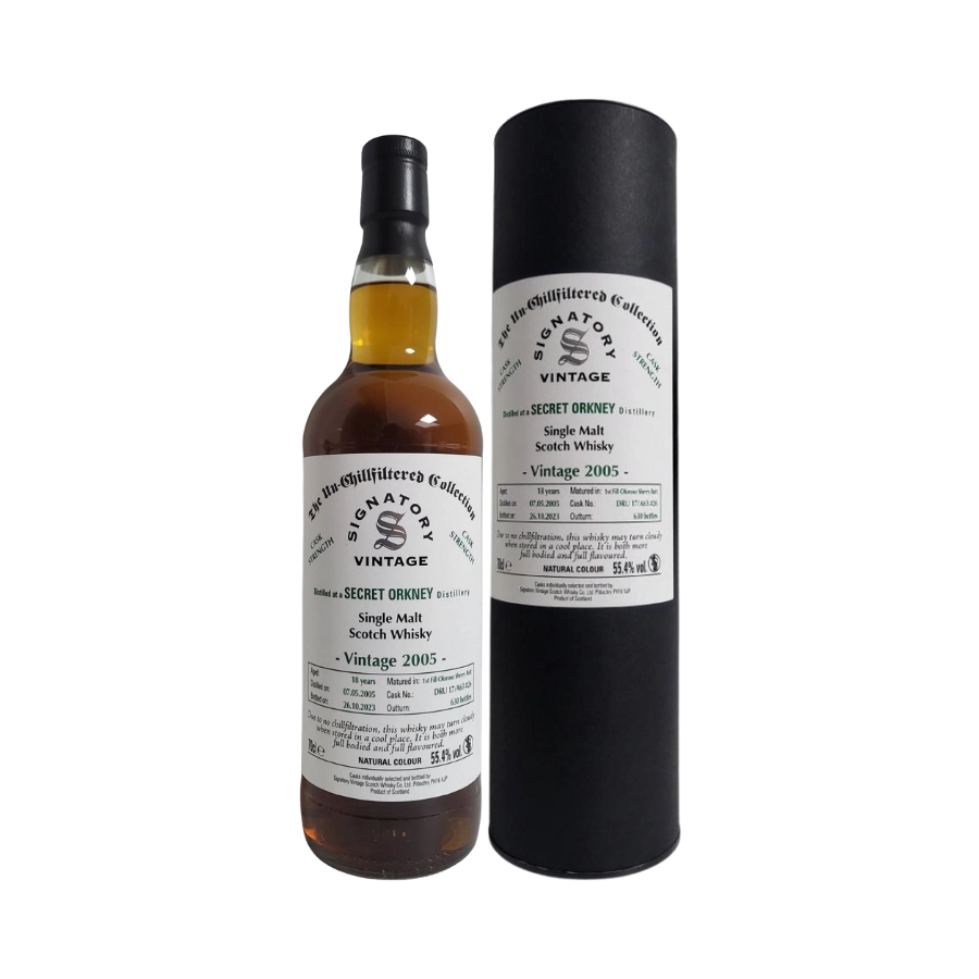 Rượu Whisky Secret Orkney 18 Year Old The Un-Chillfiltered Collection Signatory Vintage 2005