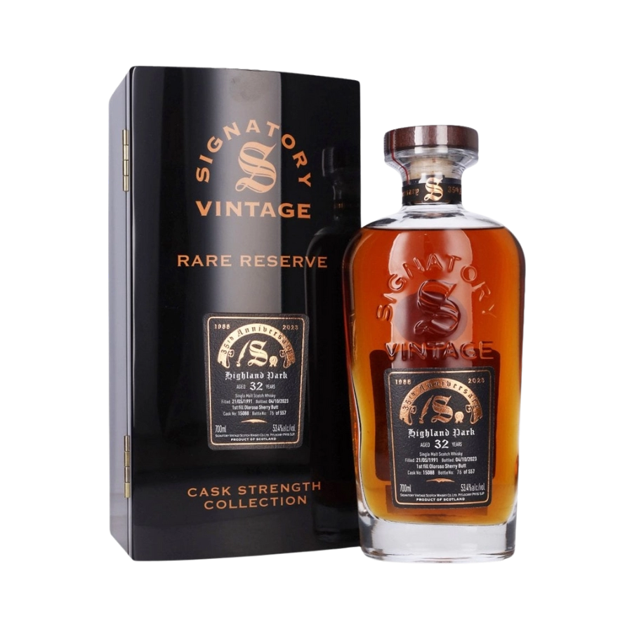 Rượu Whisky Highland Park 32 Year Old 35th Anniversary Signatory Vintage 1991