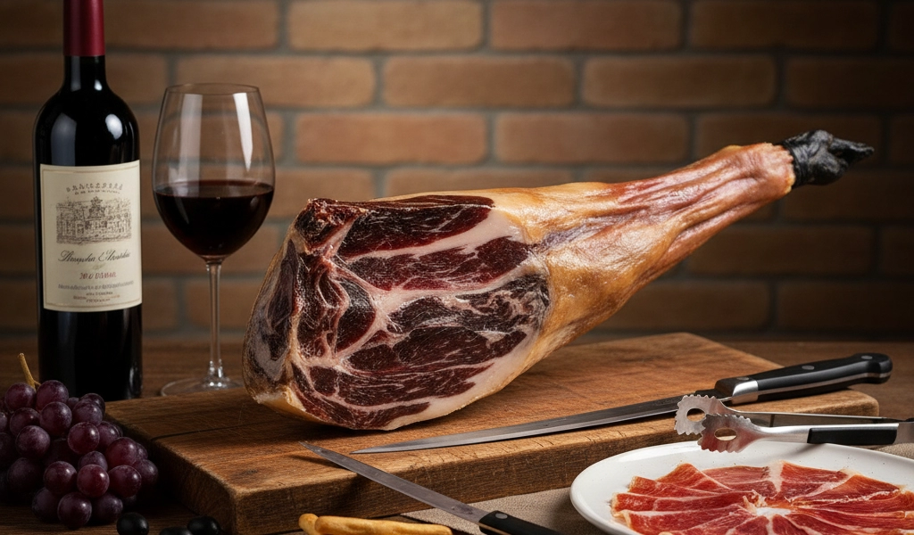 Đùi Heo Muối Iberico Cebo Đùi Trước Không Xương 1 Kg Chính Hãng