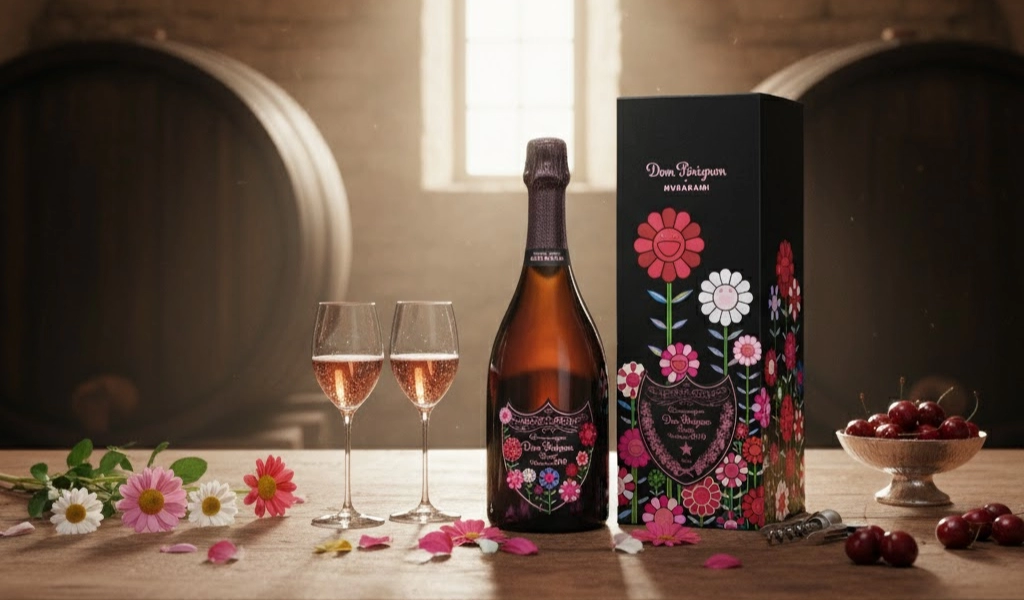Rượu Champagne Pháp Dom Perignon Rose Takashi Murakami 2010 Độc Đáo