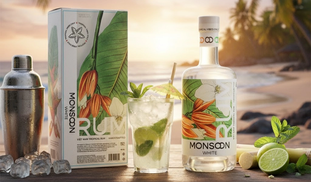 Rượu Rhum Việt Nam White Rhum Monsoon Uy Tín