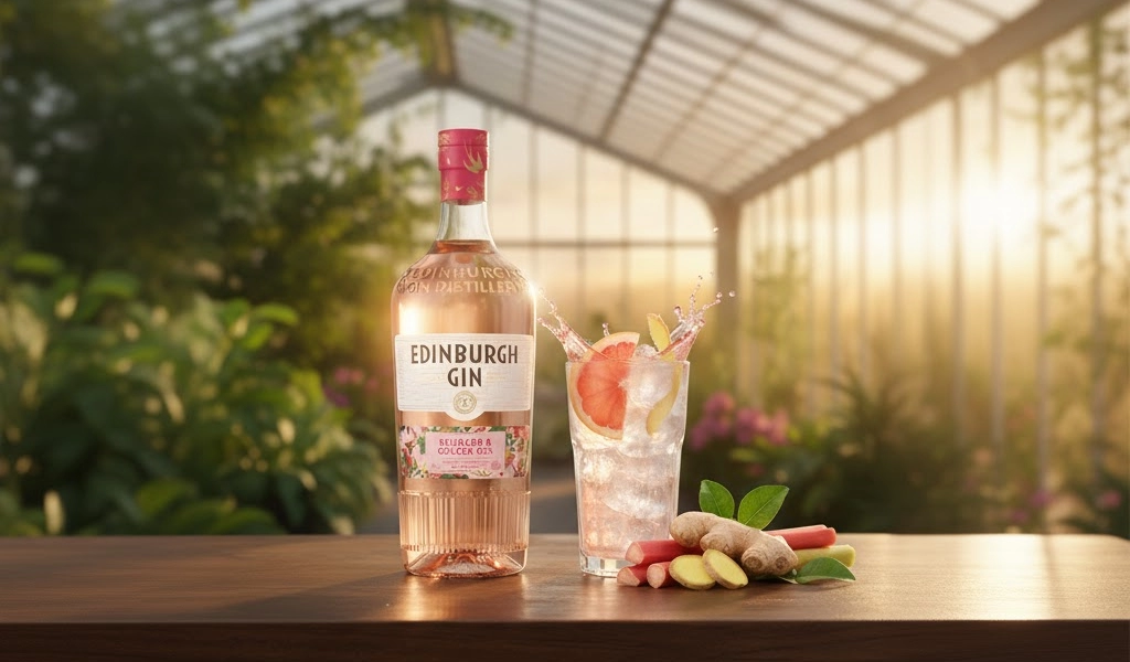 Rượu Gin Scotland Edinburgh Gin Rhubarb & Ginger Gin 1000ml Sảng Khoái
