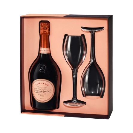 Rượu Champagne Pháp Laurent Perrier Cuvee Rose Kèm Hộp + 2 Ly