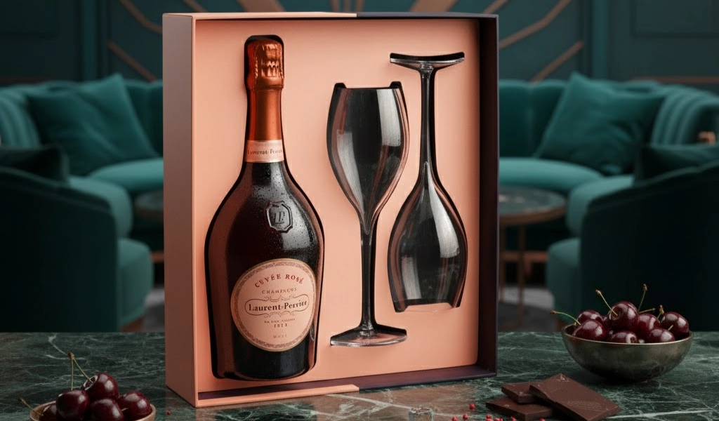 Laurent Perrier Cuvee Rose Kèm Hộp + 2 Ly