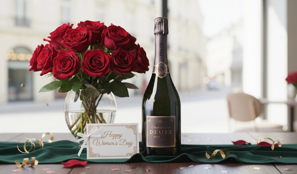 Champagne Pháp Deutz Brut Vintage Rose 2016 Kèm Hoa