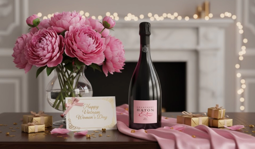 Champagne Pháp Jean Noel Haton Brut Rose Grand Cru Kèm Hoa
