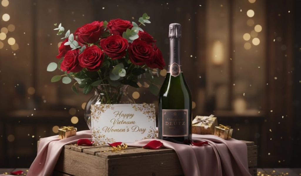 Champagne Và Hoa - Set Quà Tặng Trọn Vẹn Cho Ngày 20/10