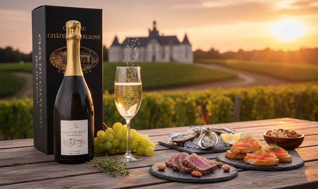 Rượu Champagne Chateau de Bligny Brut Nature Cân Bằng