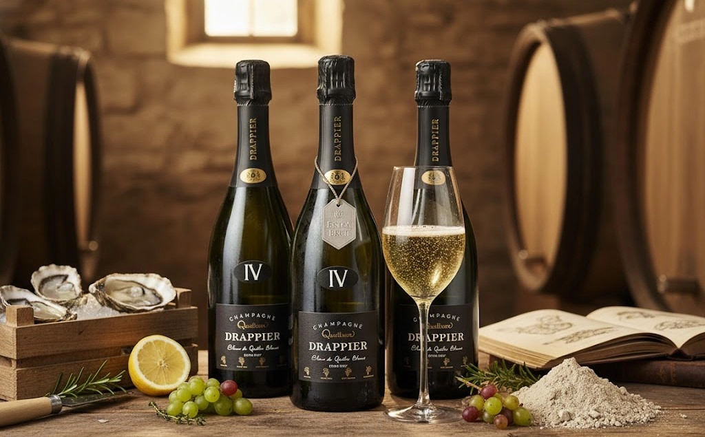 Rượu Champagne Pháp Drappier Quattuor Blanc de Quatre Blancs Hoàn Hảo