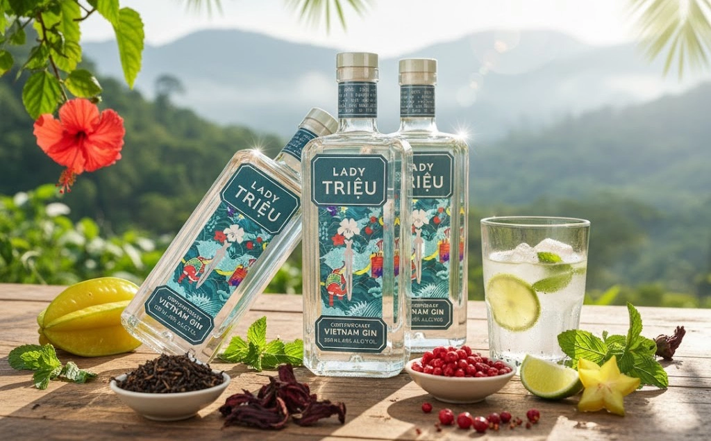 Rượu Gin Việt Nam Lady Triệu Contemporary Vietnam Gin 200ml Độc Đáo