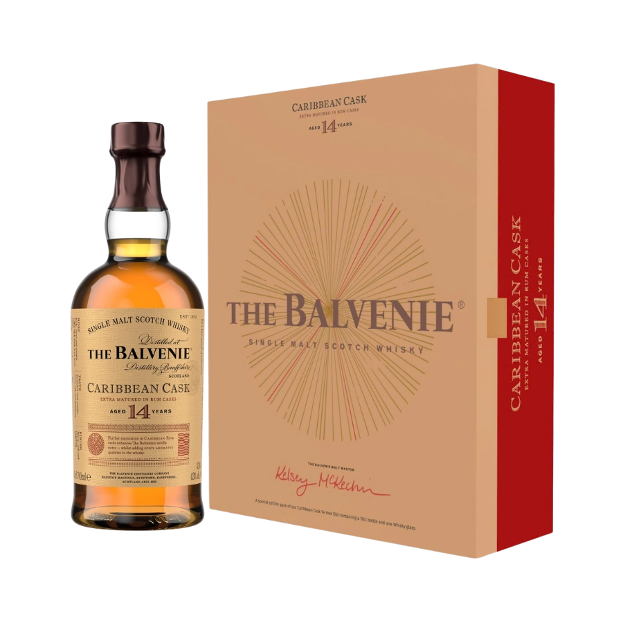 Rượu Whisky Balvenie 14 Year Old Caribbean Cask Hộp Quà Tết 2026