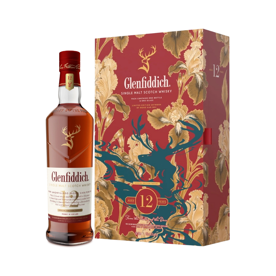 Rượu Whisky Glenfiddich 12 Year Old Amontillado Sherry Cask Finish Hộp Quà Tết 2026