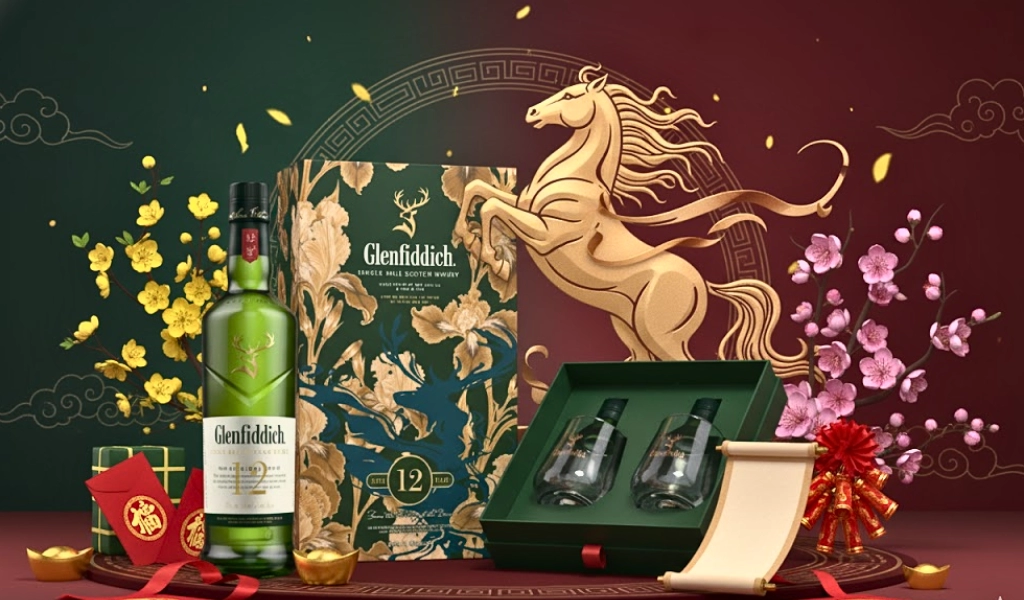 Whisky Glenfiddich 12 Year Old Hộp Quà Tết 2026