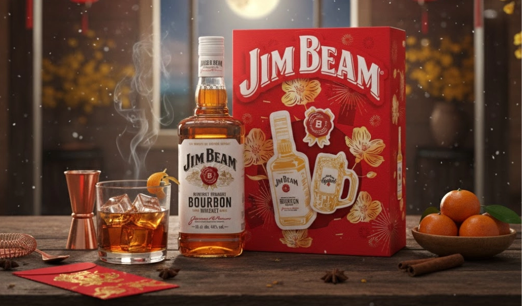 Whisky Hoa Kỳ Jim Beam White Hộp Quà Tết 2026