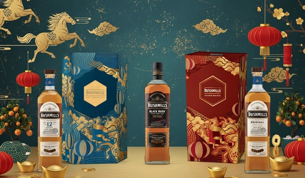 Hộp Quà Tết 2026: Bushmills Với Thiết Kế Năm Bính Ngọ Đặc Sắc