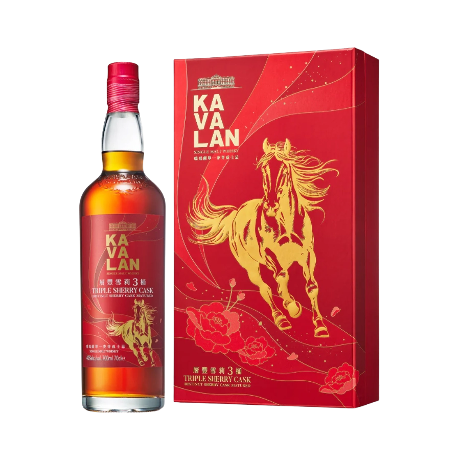 Rượu Whisky Kavalan Triple Sherry Cask Year of The Horse Hộp Quà Tết 2026