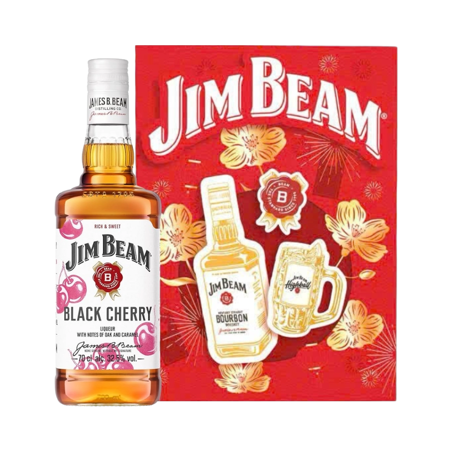 Rượu Whisky Jim Beam Black Cherry Hộp Quà Tết 2026