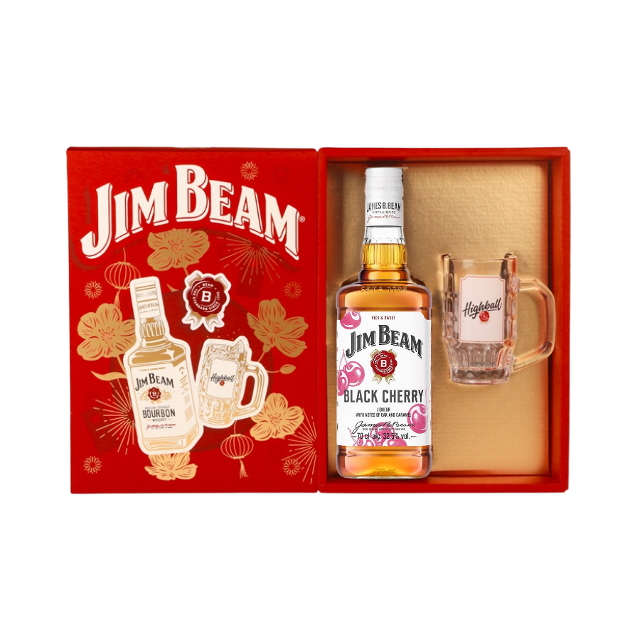 Rượu Whisky Jim Beam Black Cherry Hộp Quà Tết 2026
