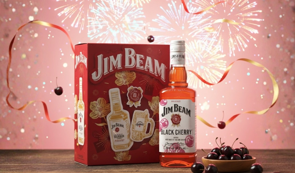 Jim Beam Black Cherry Hộp Quà Tết 2026