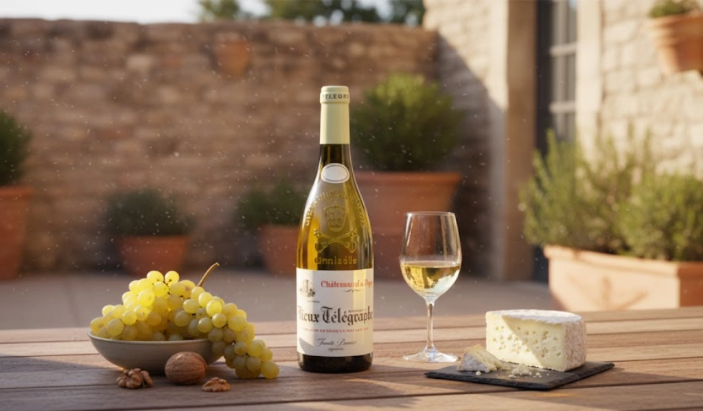 Rượu Vang Trắng Pháp Chateauneuf du Pape Vieux Telegraphe Blanc