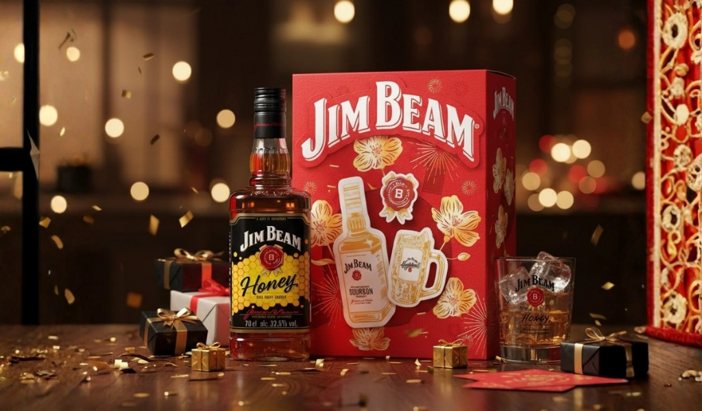 Rượu Whisky Jim Beam Honey Hộp Quà Tết 2026
