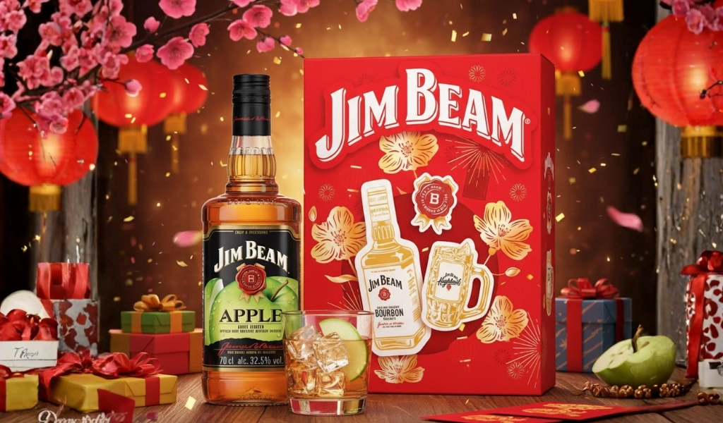 Rượu Whisky Jim Beam Apple Hộp Quà Tết 2026
