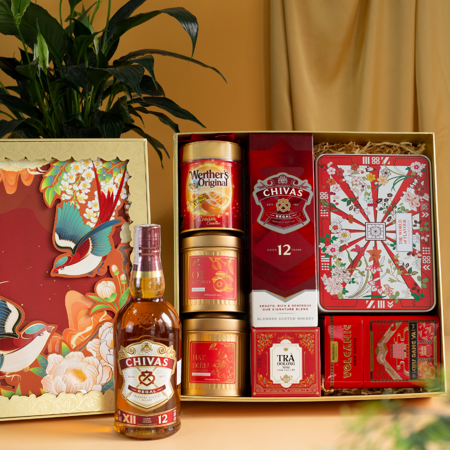 Rượu Whisky Chivas 12 Year Old Hộp Quà Tết 2026 Set Nghênh Sắc 7