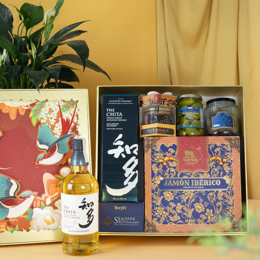 Rượu Whisky Nhật Chita Single Grain Hộp Quà Tết 2026 Set Nghênh Sắc 8
