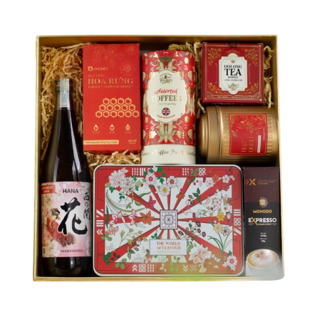 Rượu Sake Nhật Nishino Seki Hana Hộp Quà Tết 2026 Set Nghênh Sắc 10