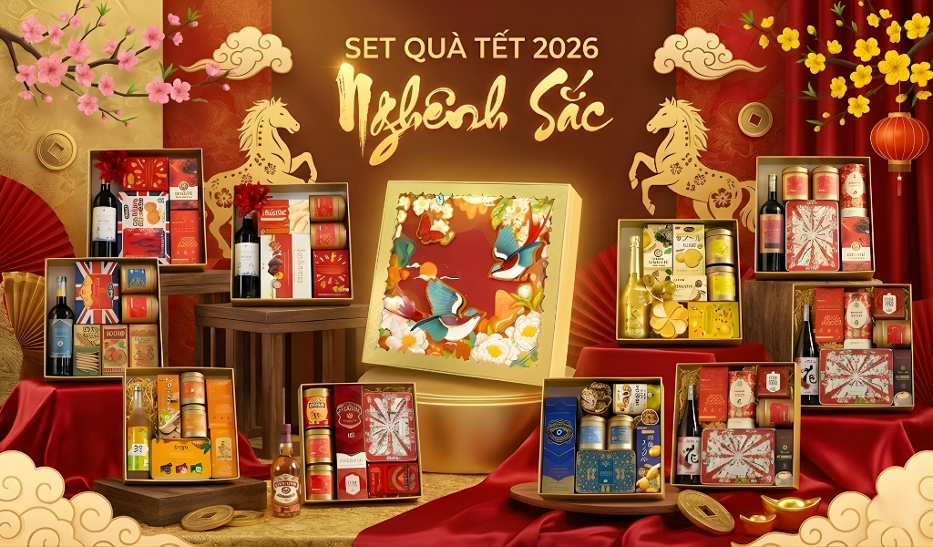 Trọn Bộ 10 Set Quà Tết Nghênh Sắc Làm Quà Biếu Sang Trọng