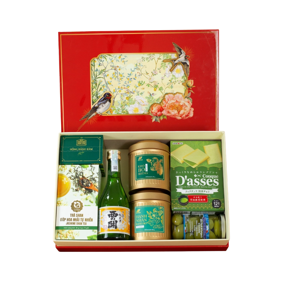 Rượu Sake Nishinoseki Junmaishu Hộp Quà Tết 2026 Set Lộc Viên Xuân 1