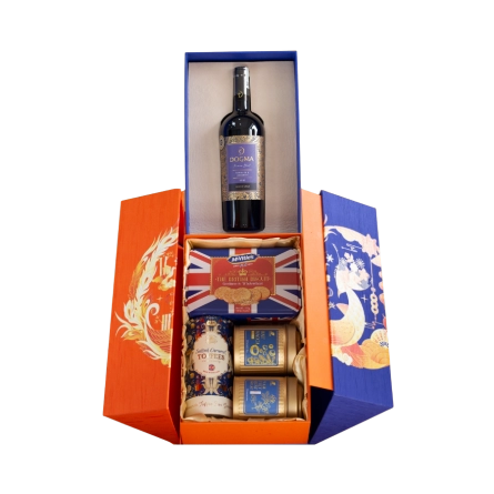 Rượu Vang Đỏ Chile Dogma Gran Reserva Marselan & Carmenere Hộp Quà Tết 2026 Set Lộc Khổng Tước 1