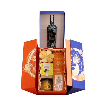 Rượu Vang Đỏ Pháp Citran Bordeaux Superieur 2022 Limited Edition Hộp Quà Tết 2026 Set Lộc Khổng Tước 2