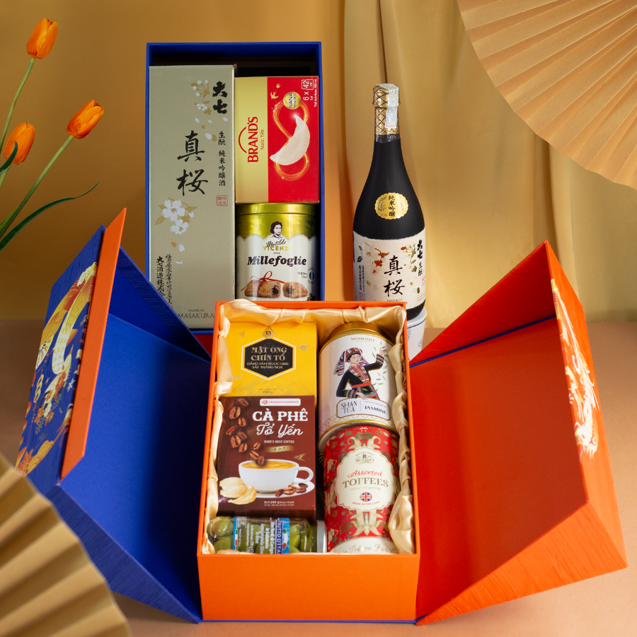 Rượu Sake Kimoto Daishichi Masakura Hộp Quà 2026 Set Lộc Khổng Tước 3