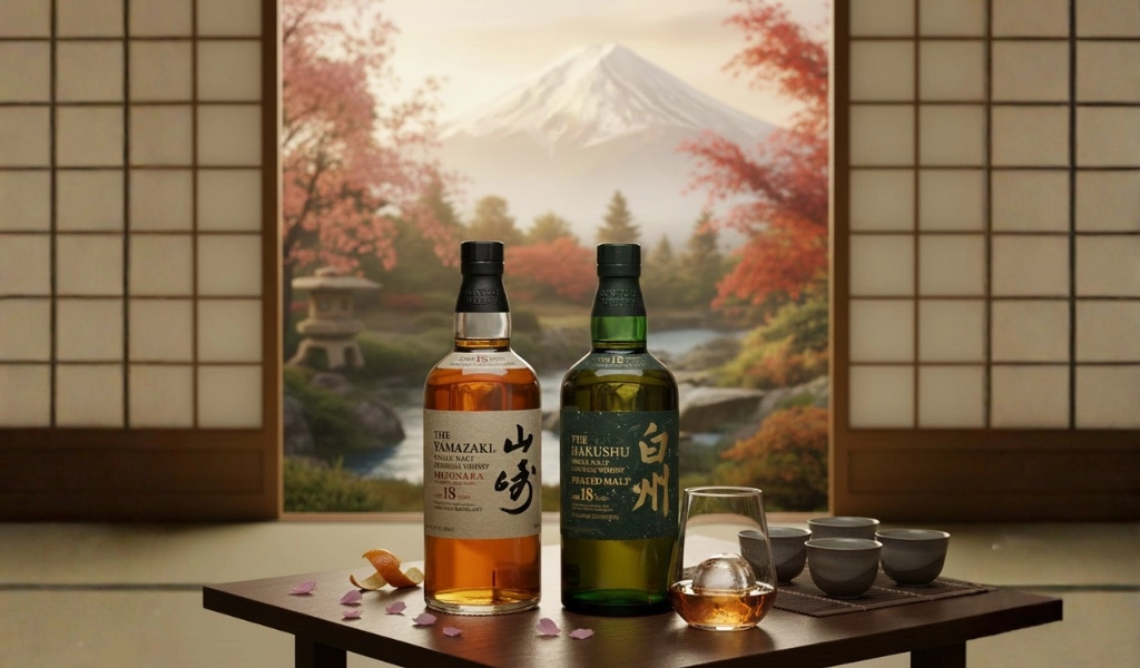 Rượu Whisky Nhật Yamazaki 18 Year Old Mizunara & Hakushu 18 Year Old 