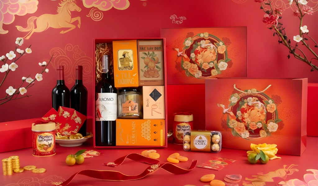 Hộp quà Tết 2026 Set Xuân Hoa 5 Độc Đáo