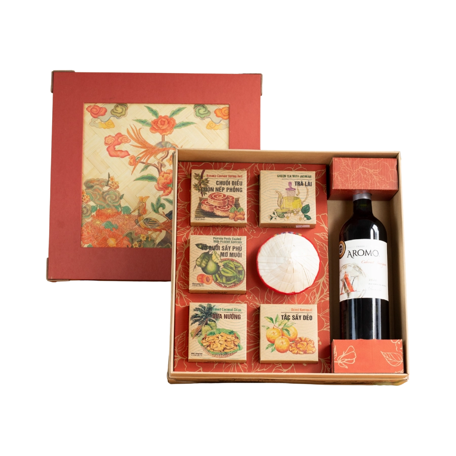  Rượu Vang Đỏ Aromo Cabernet Sauvignon Hộp Quà Tết 2026 Set Tết Việt 1