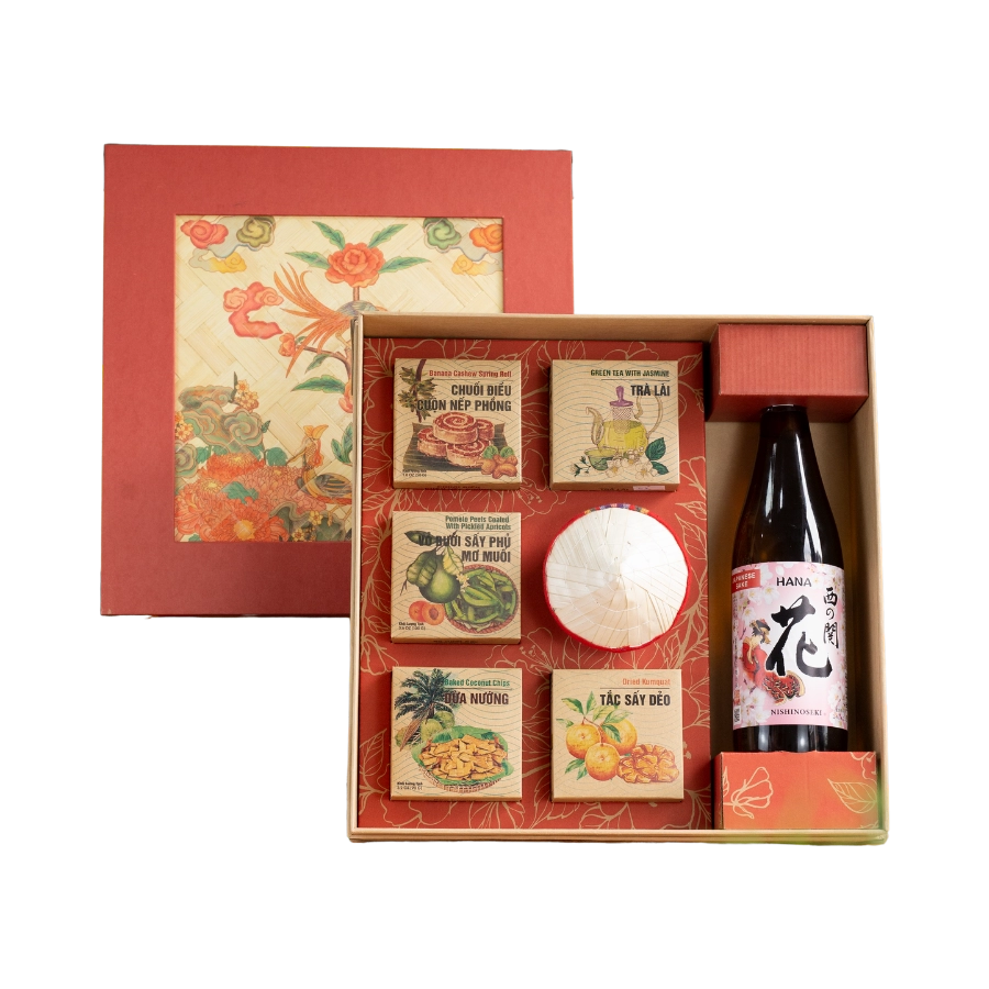 Rượu Sake Nhật Nishino Seki Hana Hộp Quà Tết 2026 Set Tết Việt 2