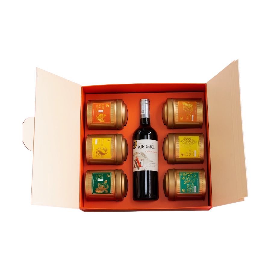  Rượu Vang Đỏ Aromo Cabernet Sauvignon Hộp Quà Tết 2026 Set Cát Tường
