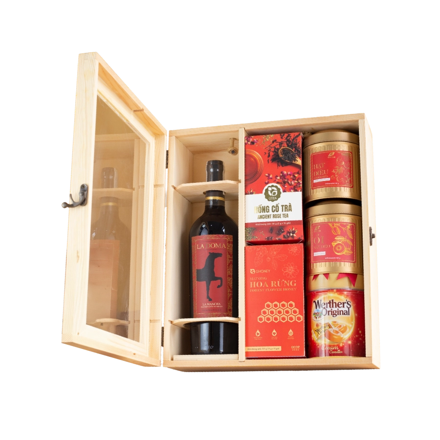  Rượu Vang Đỏ La Doma Tempranillo Medium Dry Hộp Quà Tết 2026 Set Mộc Xuân 1