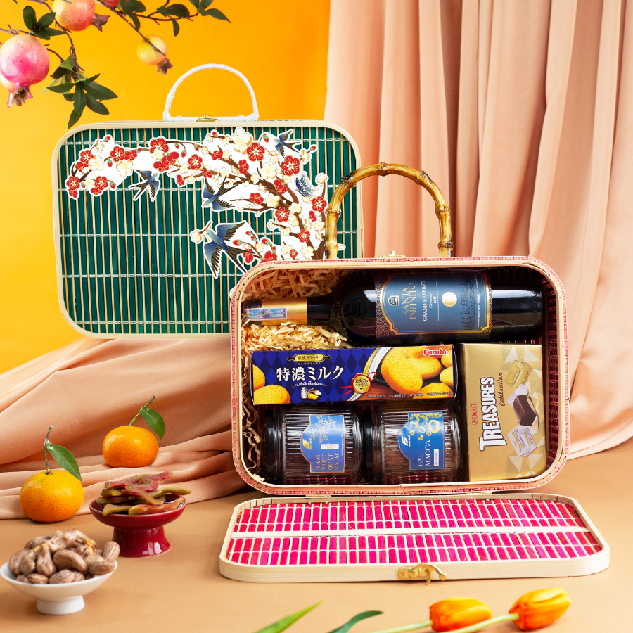 Rượu Vang Đỏ Santa Infinito Grand Reserve Carmenere Hộp Quà Tết 2026 Set Mây Xuân 1