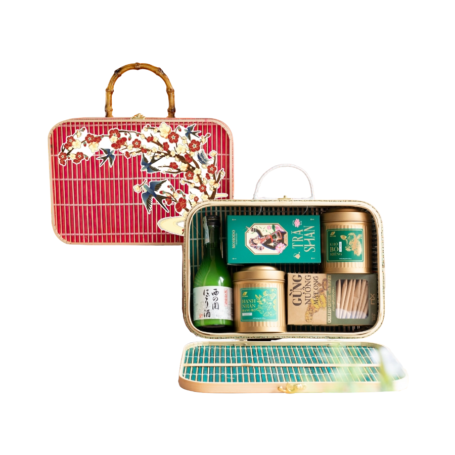 Rượu Sake Nishino Seki Nigori Zake Hộp Quà Tết 2026 Set Mây Xuân 2