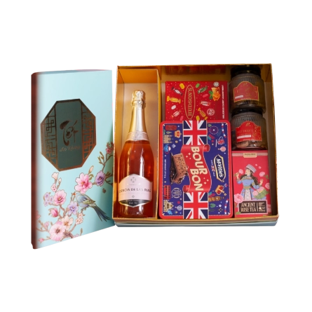 Rượu Vang Không Cồn Sparkling Rose Esencia Hộp Quà tết 2026 Set Tết An Khang 1