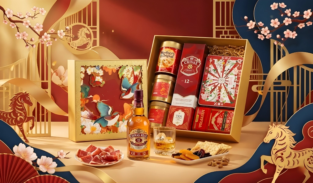 Rượu Whisky Chivas 12 Year Old Hộp Quà Tết 2026 Set Nghênh Sắc 7