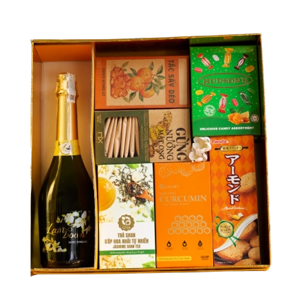 Rượu Sparkling Tây Ban Nha Lamboom White Hộp Quà tết 2026 Set Phố Xuân 1